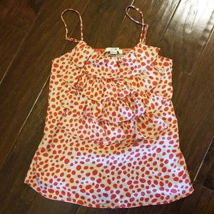 Forever 21 red ruffled spotted tank top